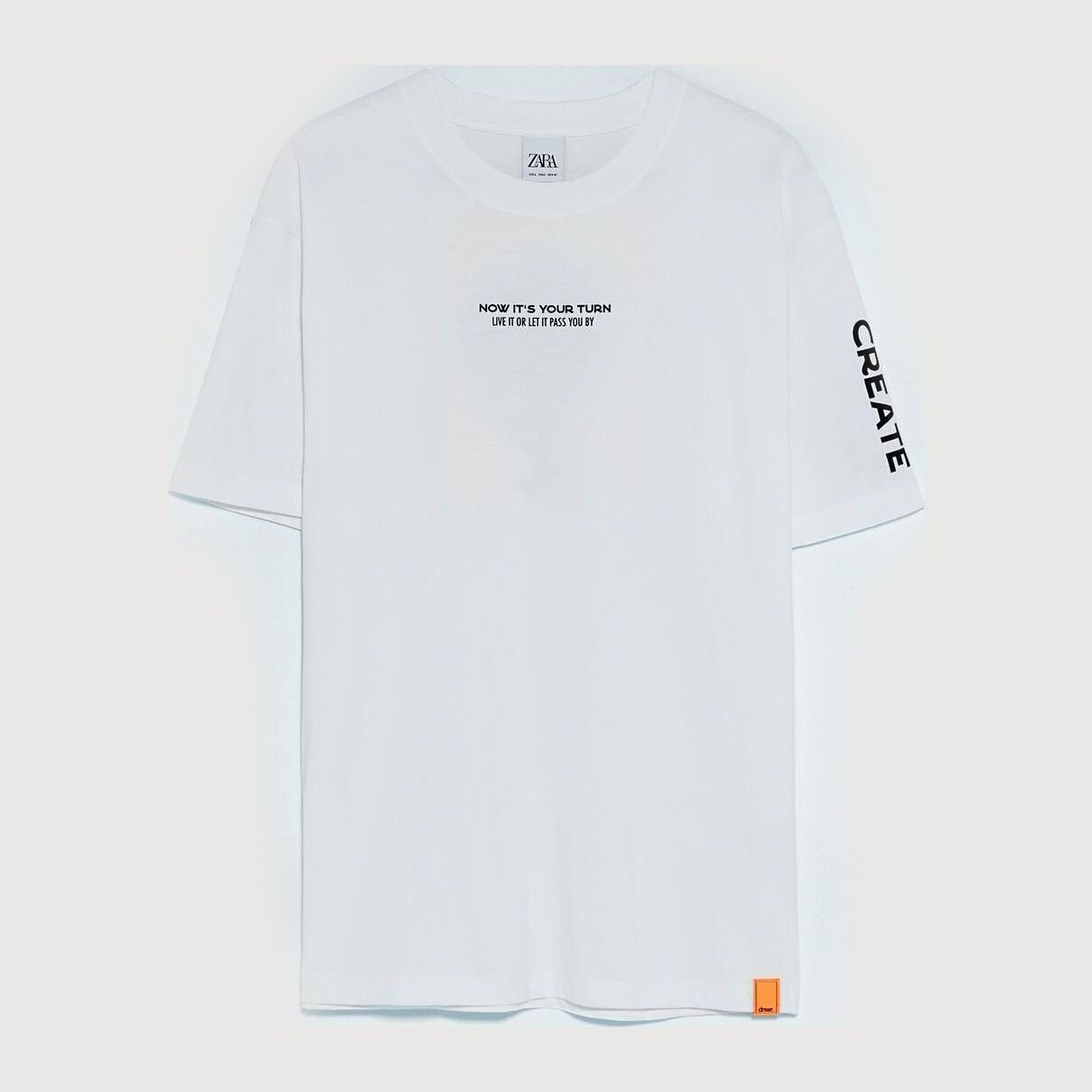 

Футболка Zara 6224/411/250-AAPT S Белая с принтом