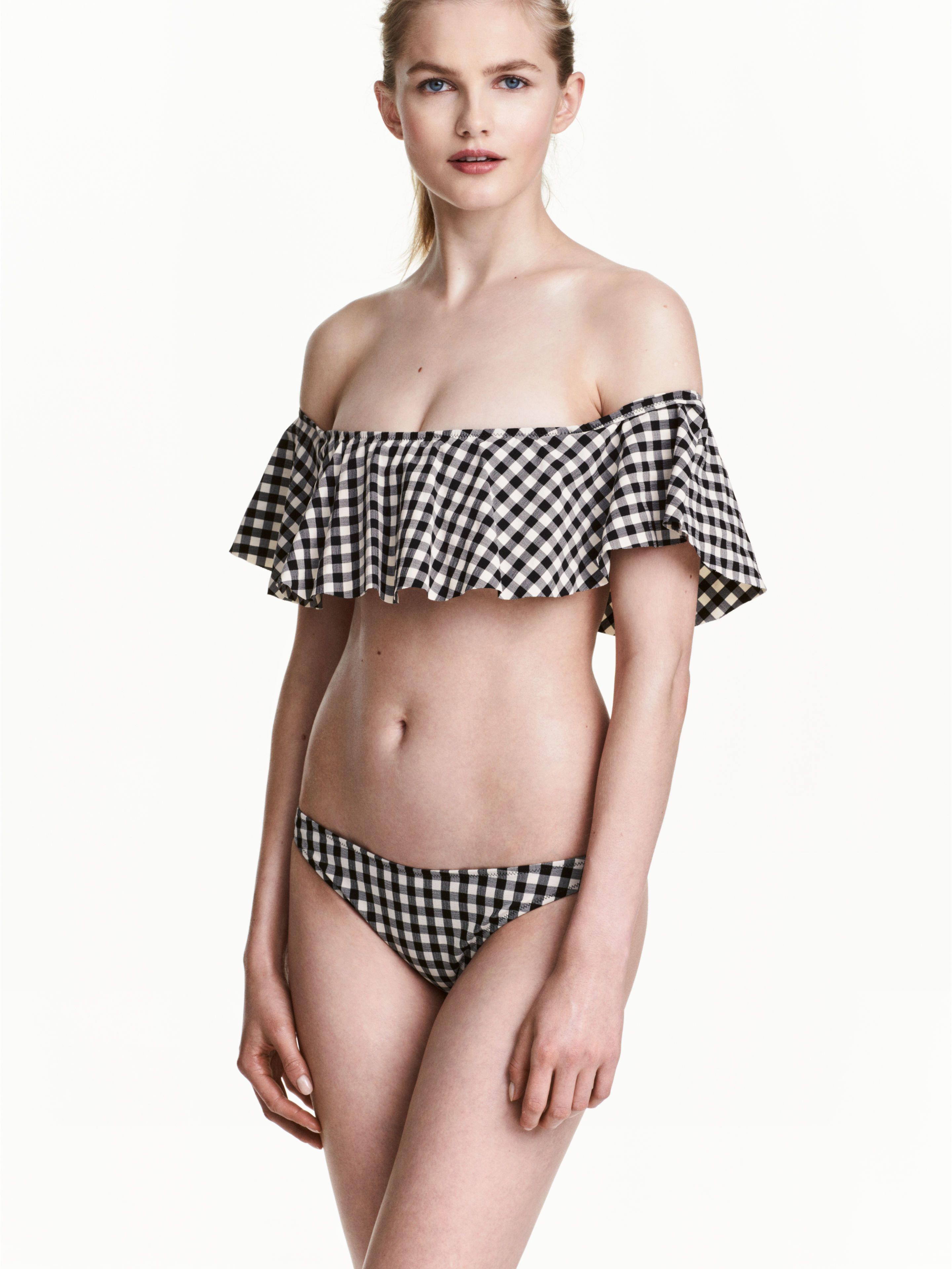 

Нижняя часть купальника H&M 4937785-ADHA 40 Черно-белая в клетку