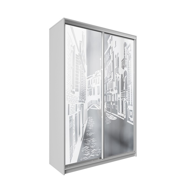 

Шкаф-купе ДЕКОР SM01 Arht_19 Зеркало 240 x 160 x 60 см двухдверный Аляска белая