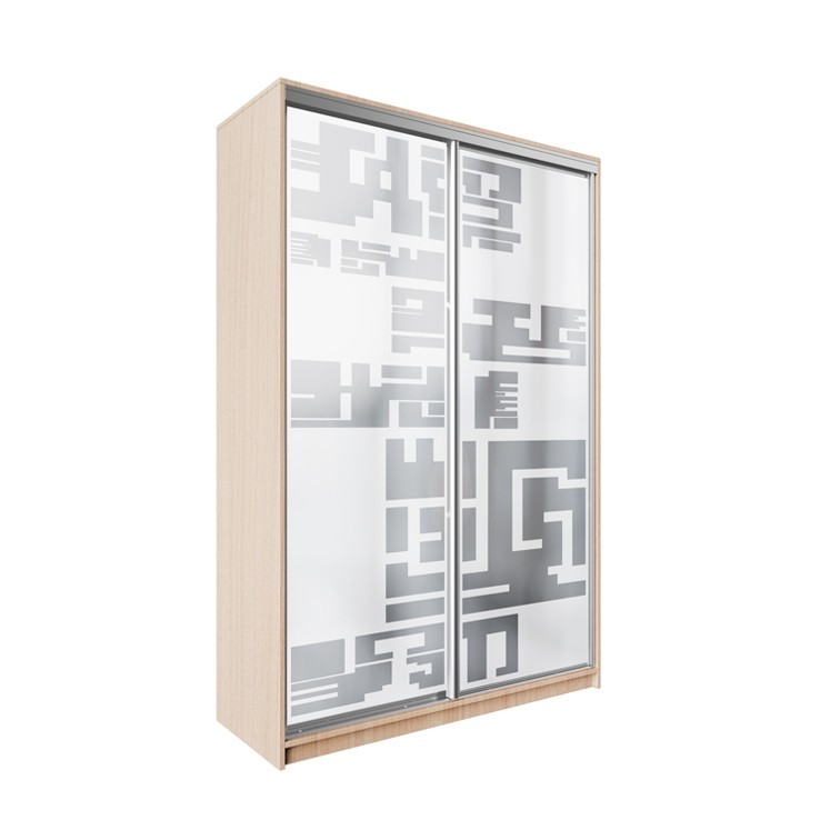 

Шкаф-купе ДЕКОР SM01 Р0174 Зеркало 240 x 130 x 60 см двухдверный Дуб молочный