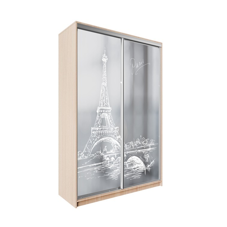 

Шкаф-купе ДЕКОР SM01 Arht_1 Зеркало 240 x 180 x 60 см двухдверный Дуб молочный