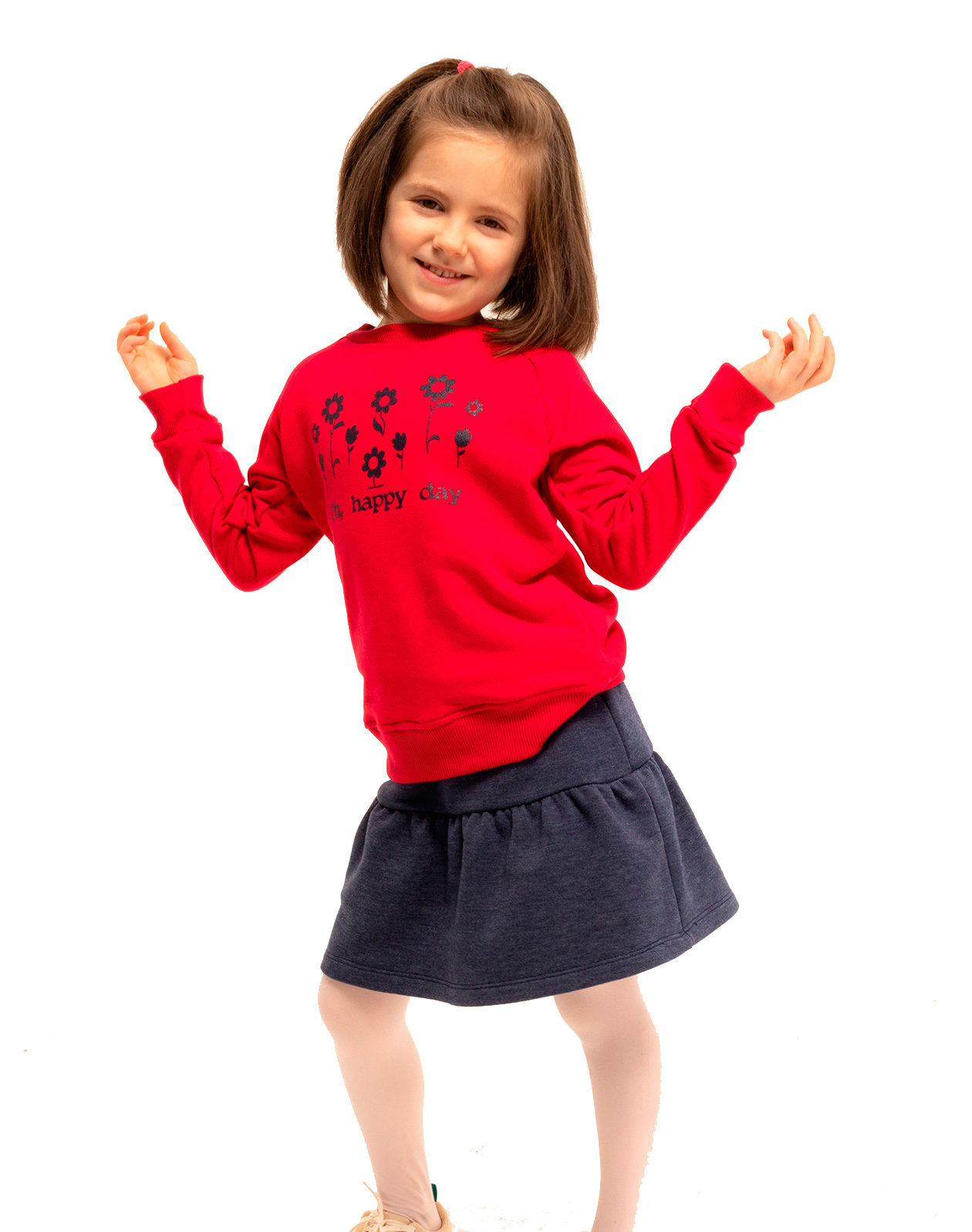 

Костюм для девочки Morekids 110 красний свитшот и юбка (8605-110)