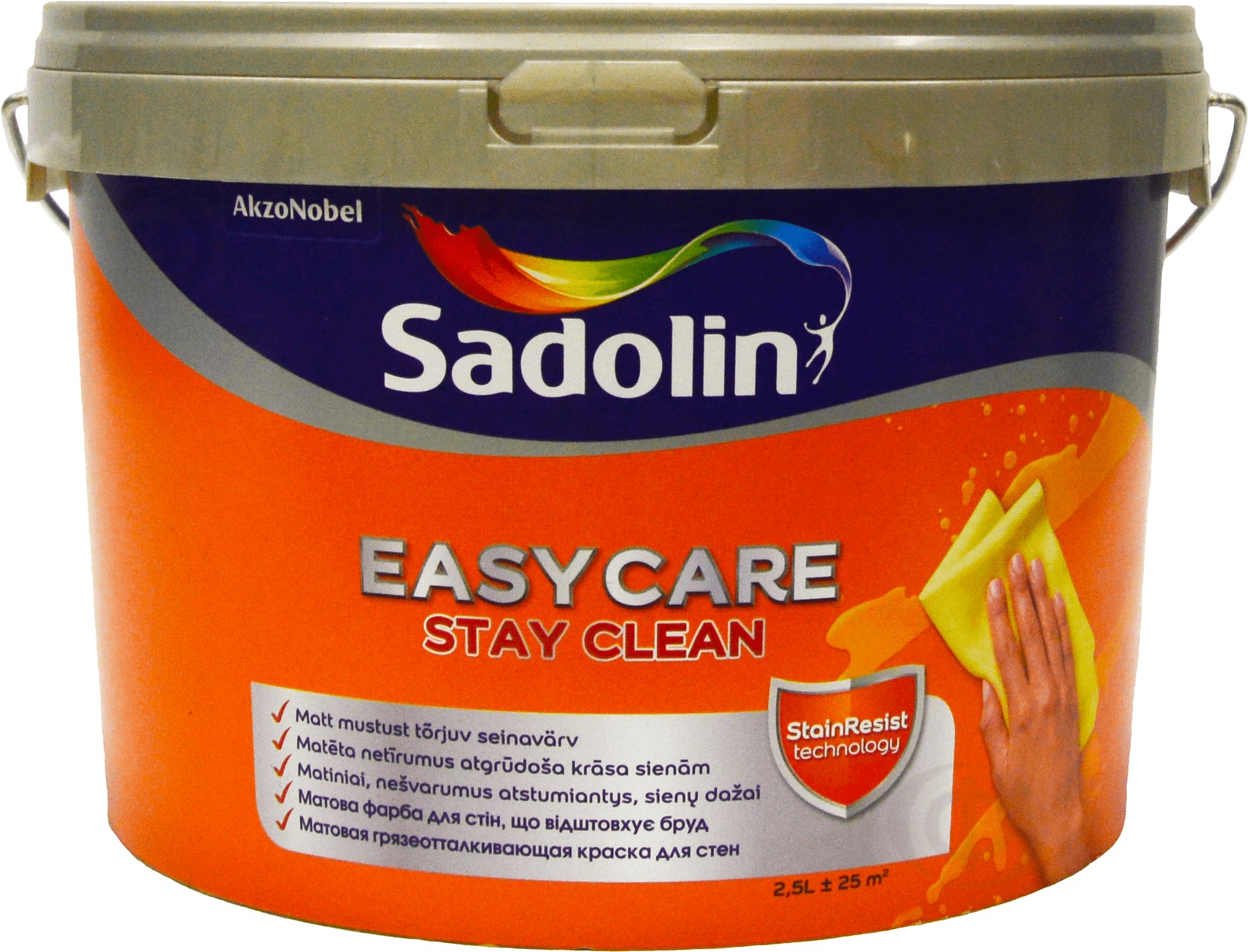 

Краска Sadolin EasyCare - матовая акриловая краска для стен и потолка, грязеотталкивающая, бесцветная, BC, 2.33 л (5270876)