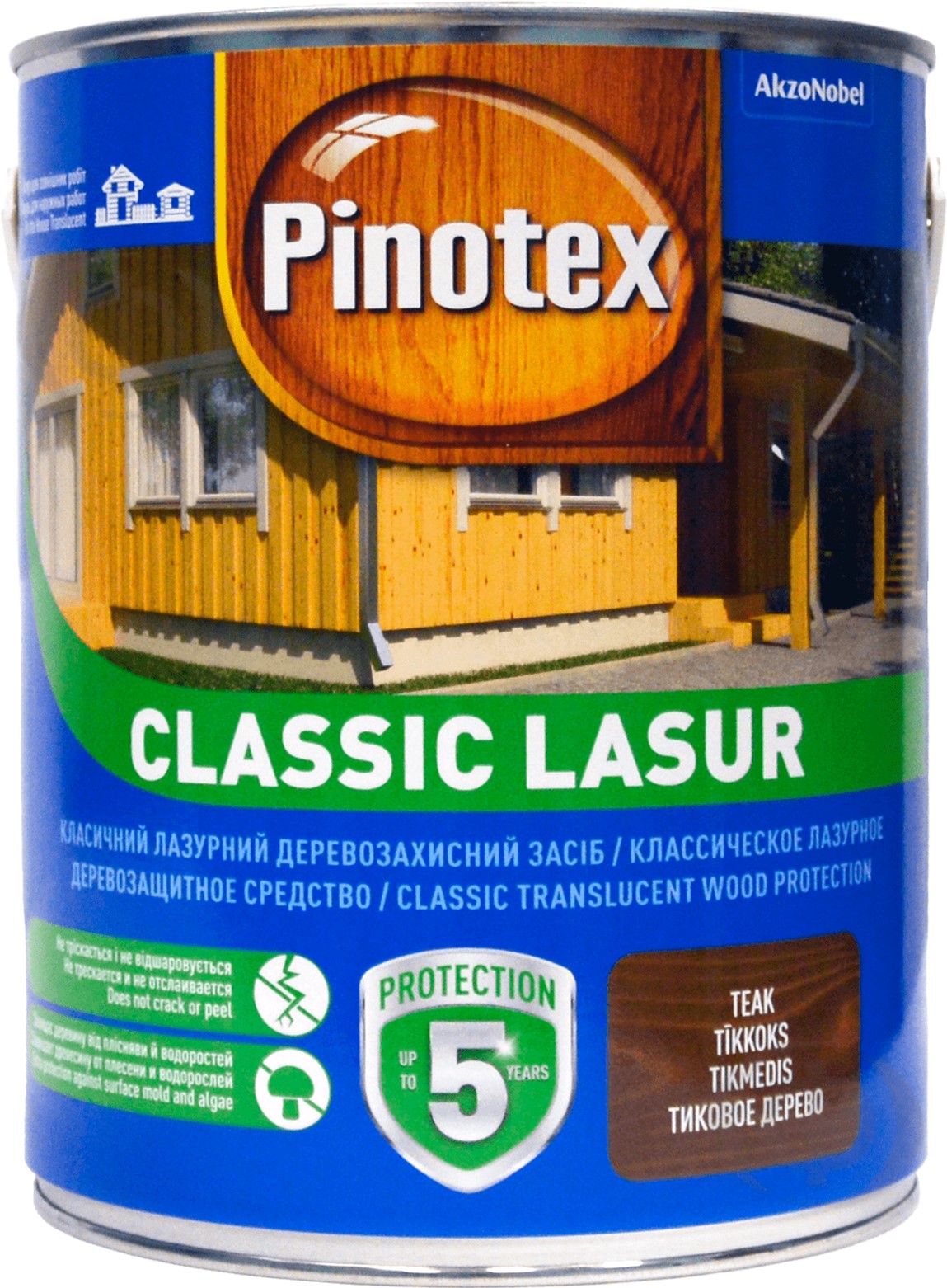 

Лазурь Pinotex Classic Lasur - матовая алкидная пропитка для дерева, лазурная, с декоративным эффектом, бесцветная, BC, 3 л (5308843)