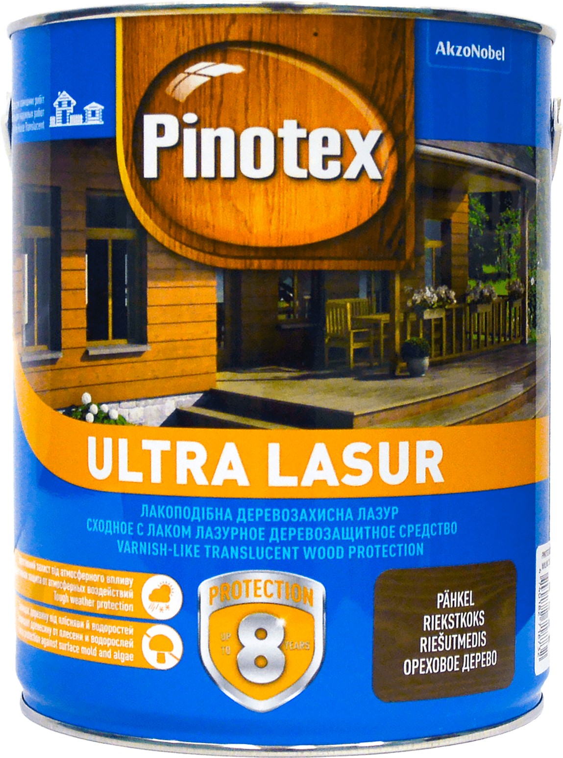 

Лазурь Pinotex Ultra Lasur - полуматовая алкидная пропитка для дерева, лазурная, с декоративным эффектом, орех, 1 л (5302311)