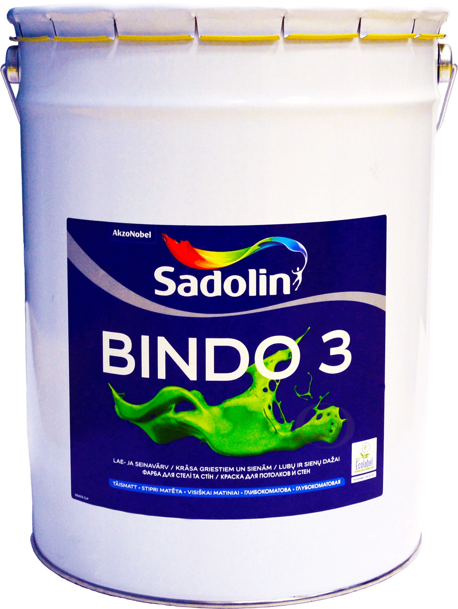 

Краска Sadolin Bindo 3 - глубокоматовая латексная краска для стен и потолка, белая, BW, 20 л (5078160)