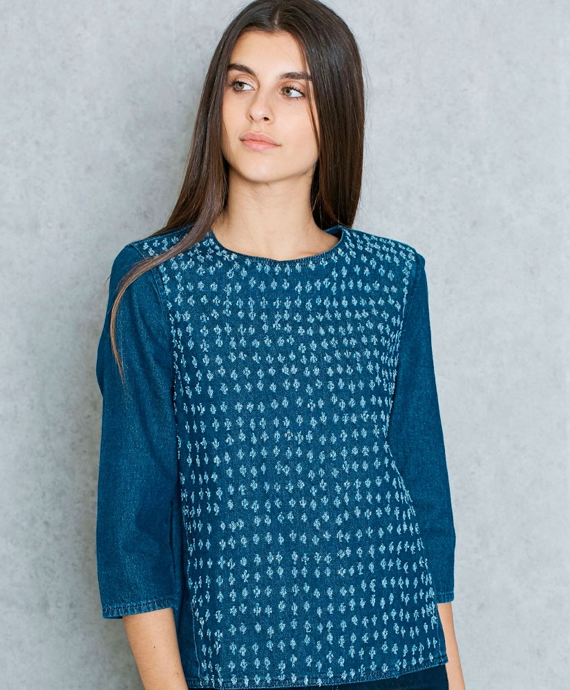 

Блуза MANGO MNG73057589 L Синій