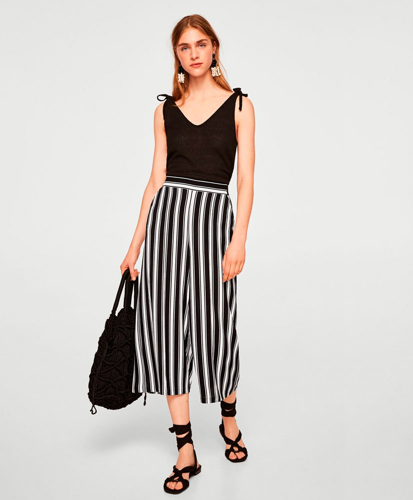 

Штани MANGO MNG33080557 L Чорний/Білий