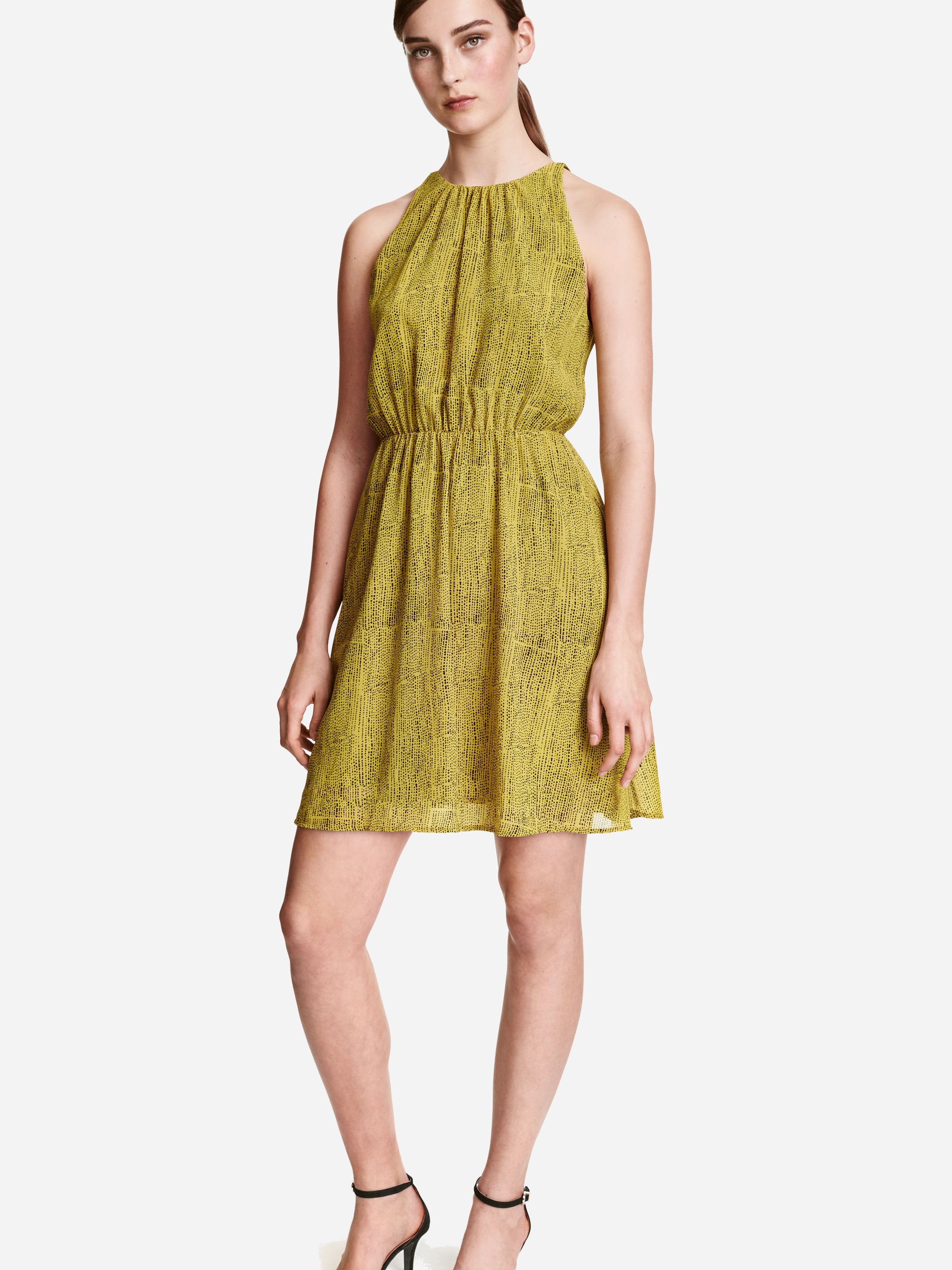 

Платье H&M 3644513-AAVK-AAVK 46 Горчичное с черным
