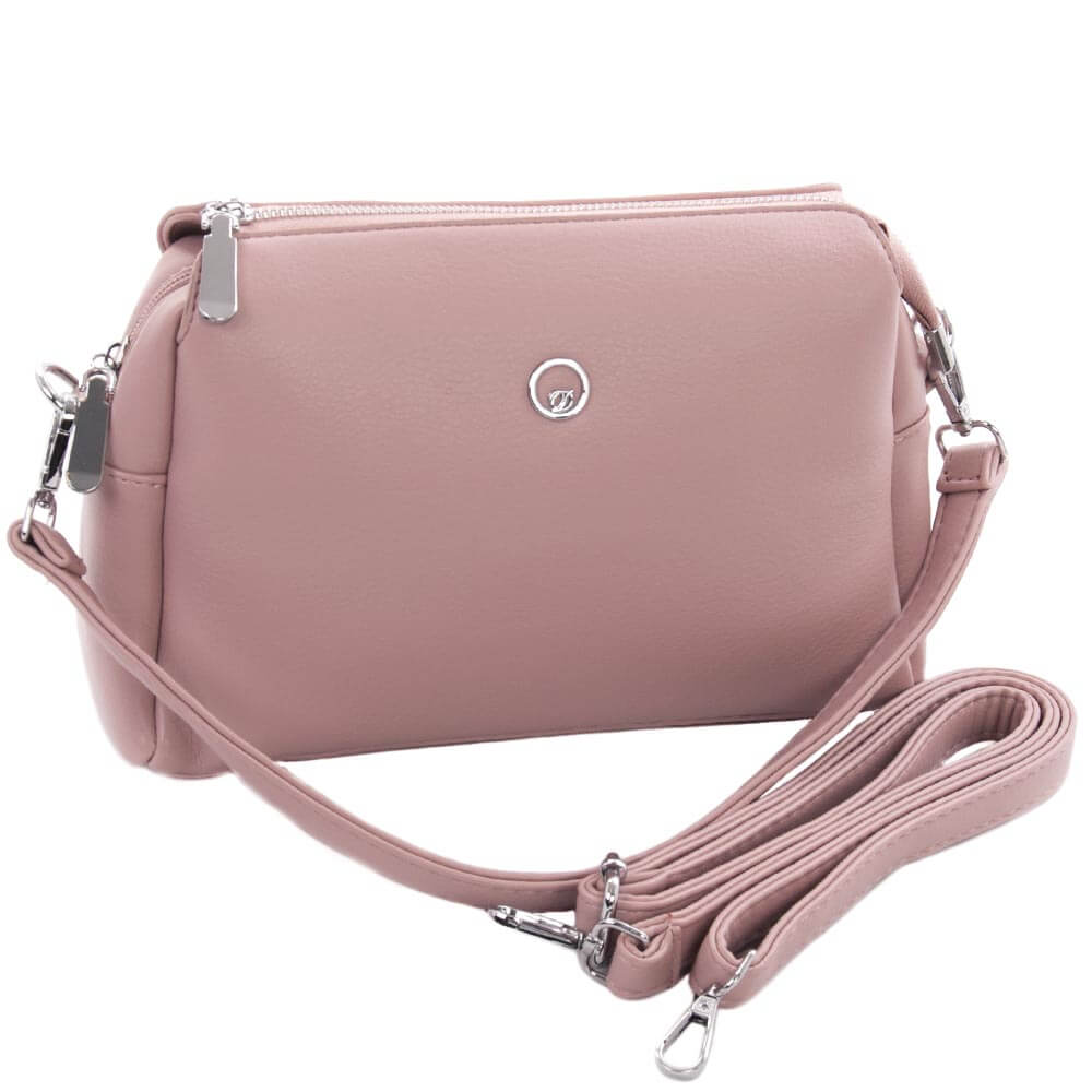 

Сумка женская кросс боди экокожа пудровая через плечо (6605 pink)