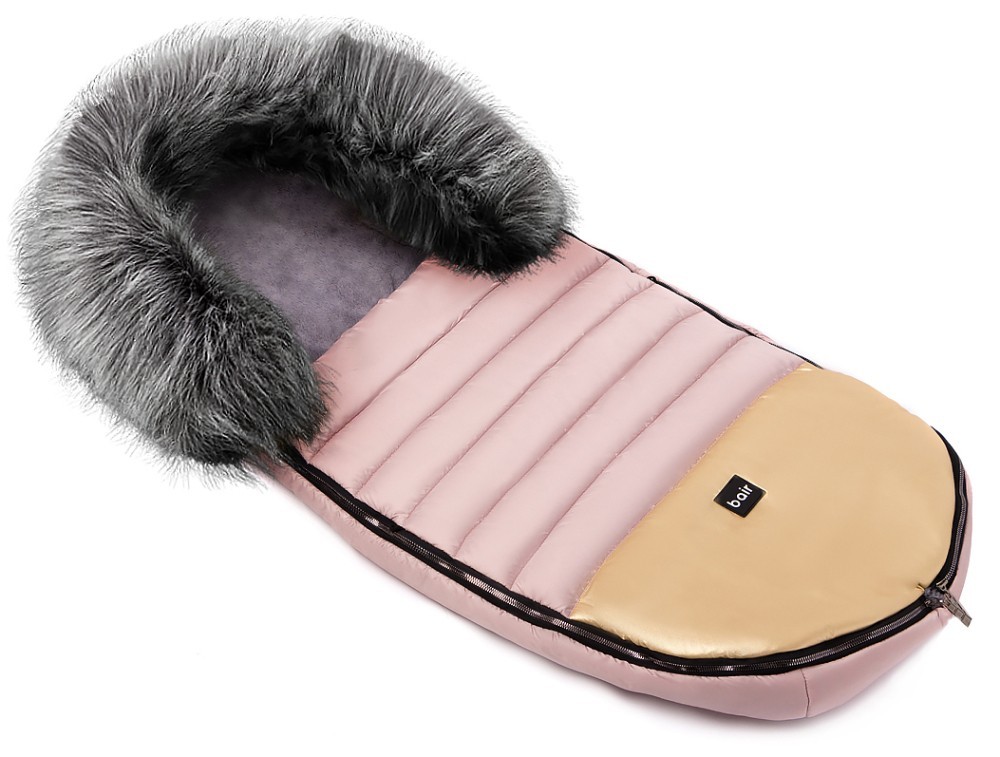 

Зимний конверт Bair Polar premium розовый (пудра) - золотая кожа
