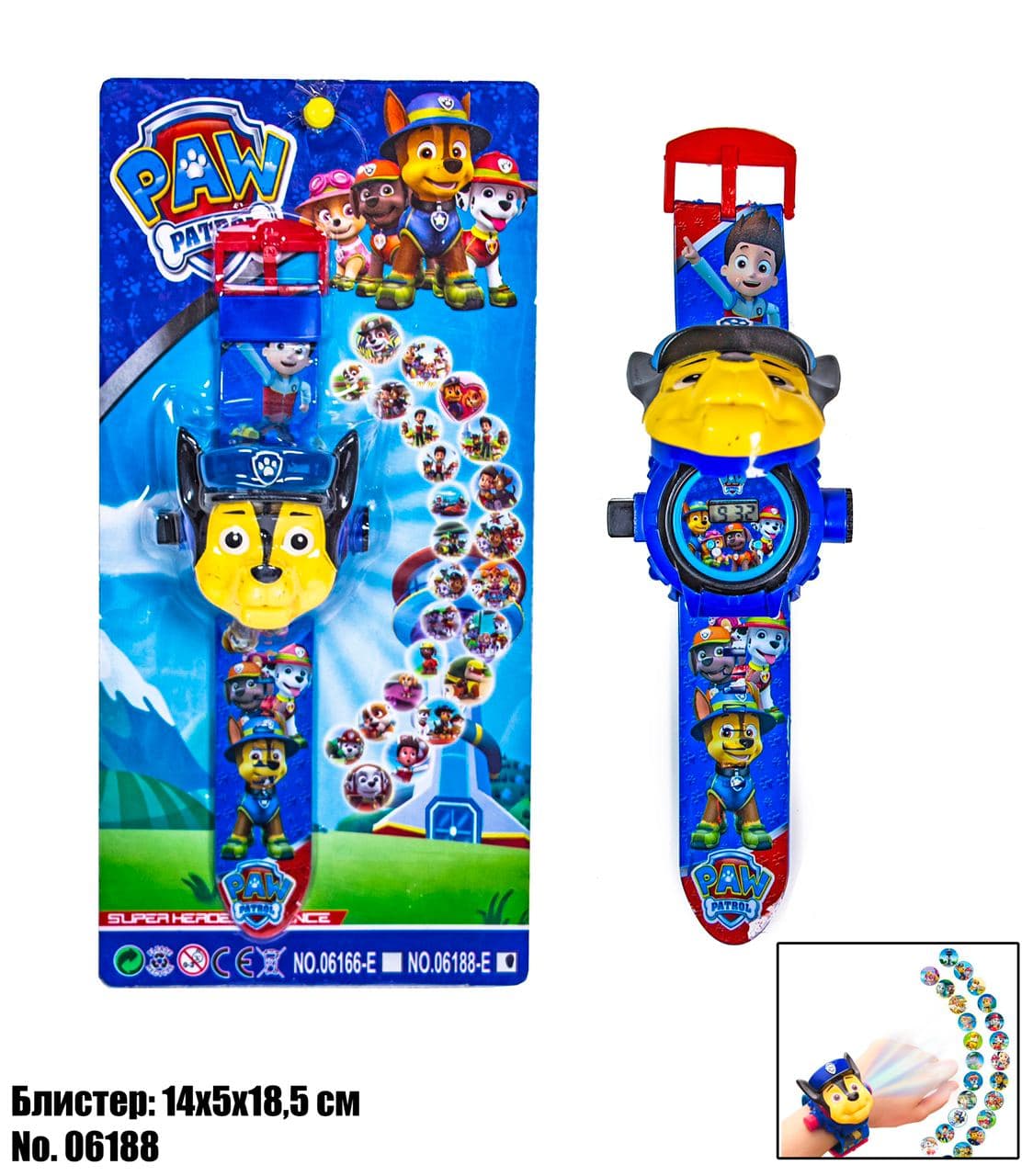 

Игровой набор детские электронные часы Projector Watch Щенячий Патруль Гонщик Чейз с проектором 06188 - 24 изображения героев