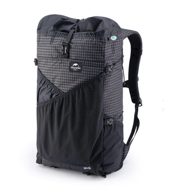 

Рюкзак туристичний Naturehike 30 л + 5 л чорний з сірим NH19BB089