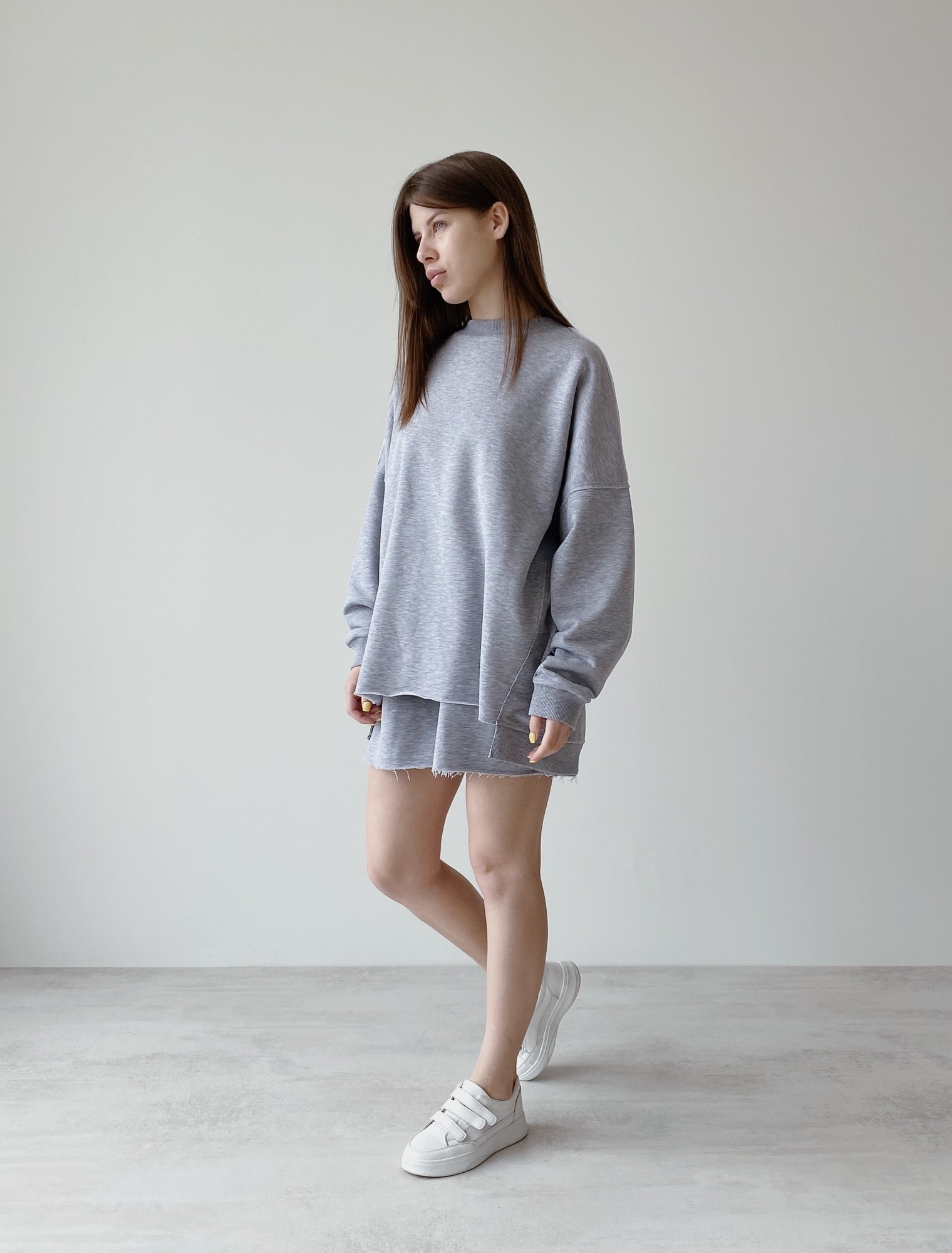 

Свитшот Stlkatin 000000688 one size светло-серый oversize