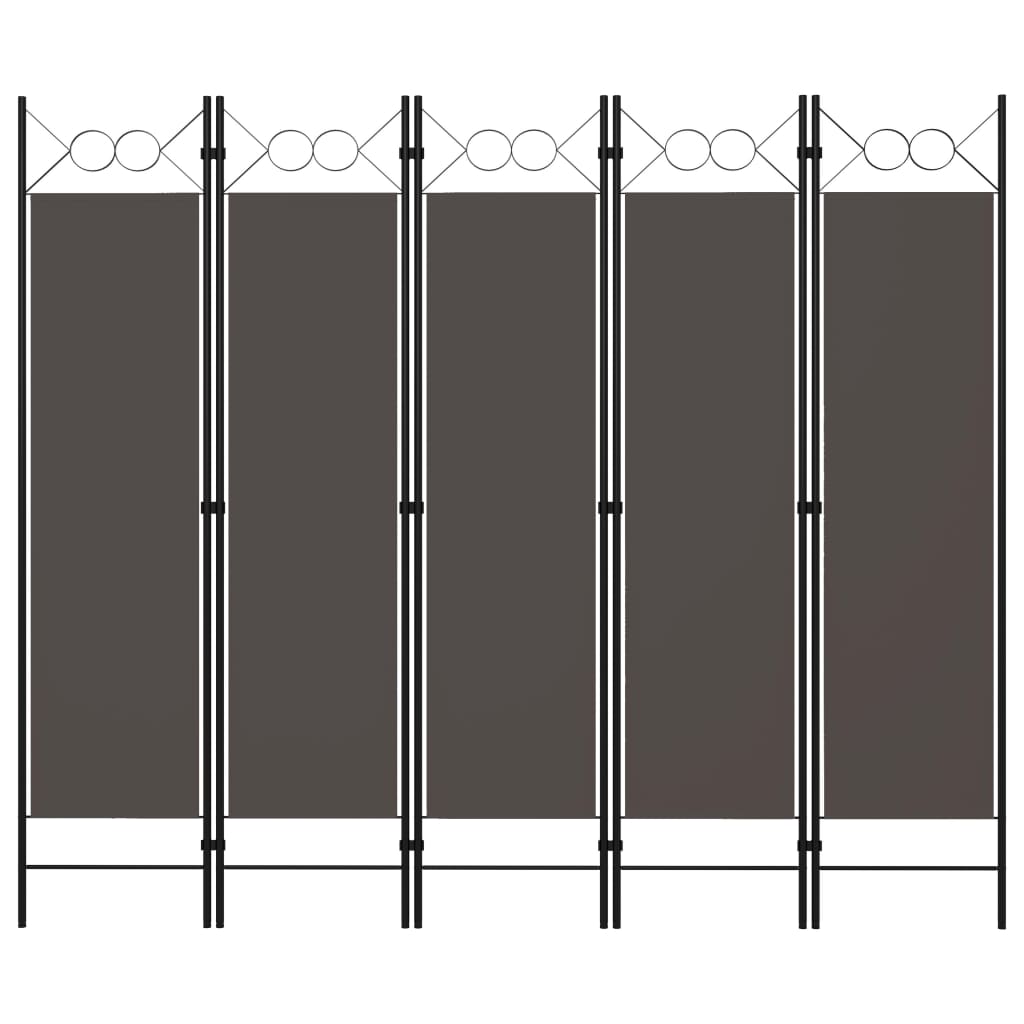

Ширма з 5 секцій Shumee 200 х 180 см антрацит 320709
