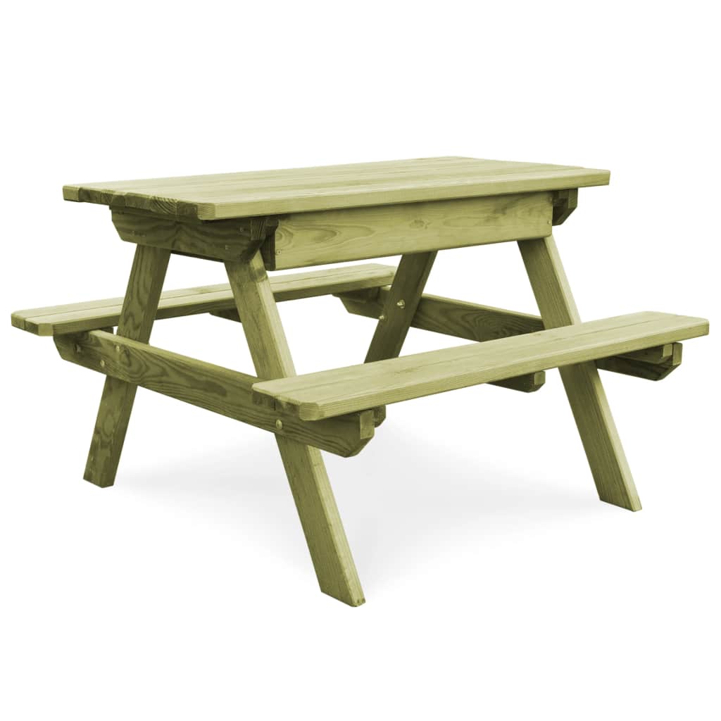 

Стіл з лавками Shumee 90x90x58 см сосна зелений 45148