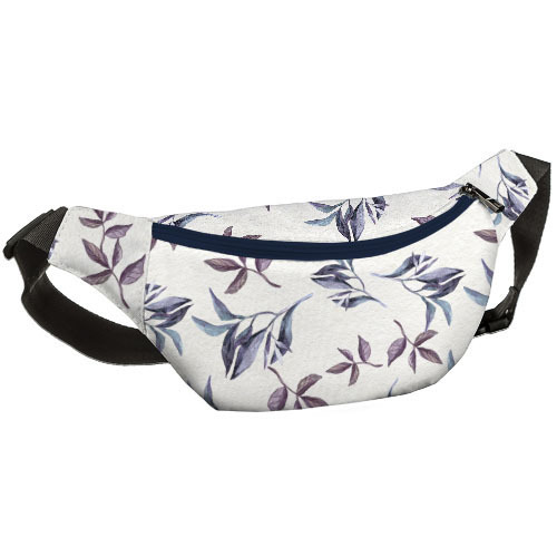

Сумка на пояс бананка Bumbag Presentville Фиолетовые листочки 27х16 см