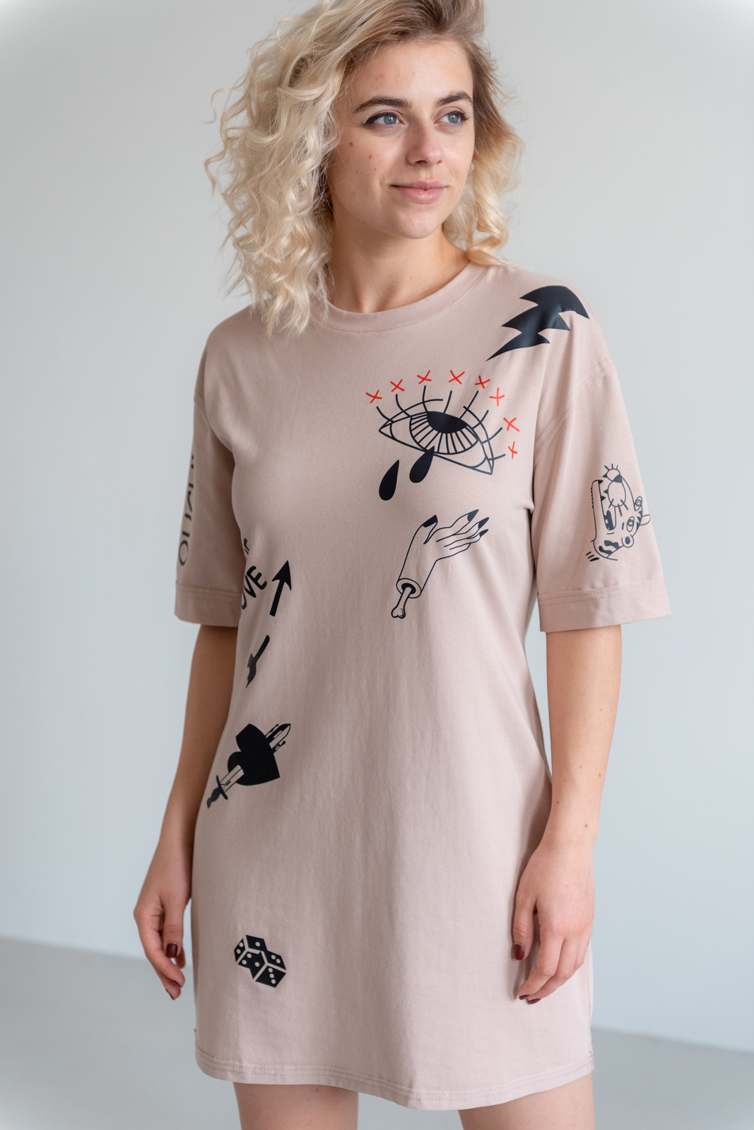 

Платье Wear me с принтом из кулира M Коричневый 1w/19/34g