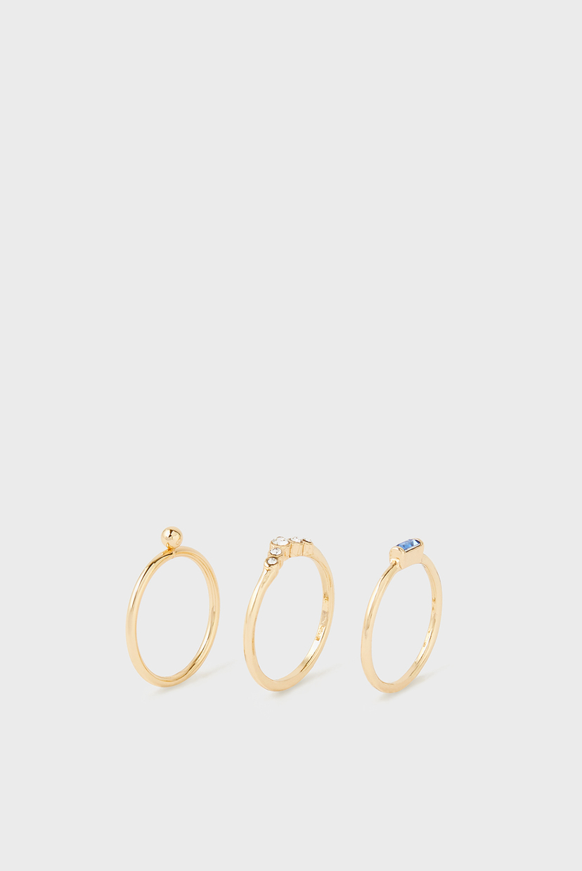 

Женские золотистые кольца BLUE BAGUETTE PA (3 шт) Accessorize L 194423