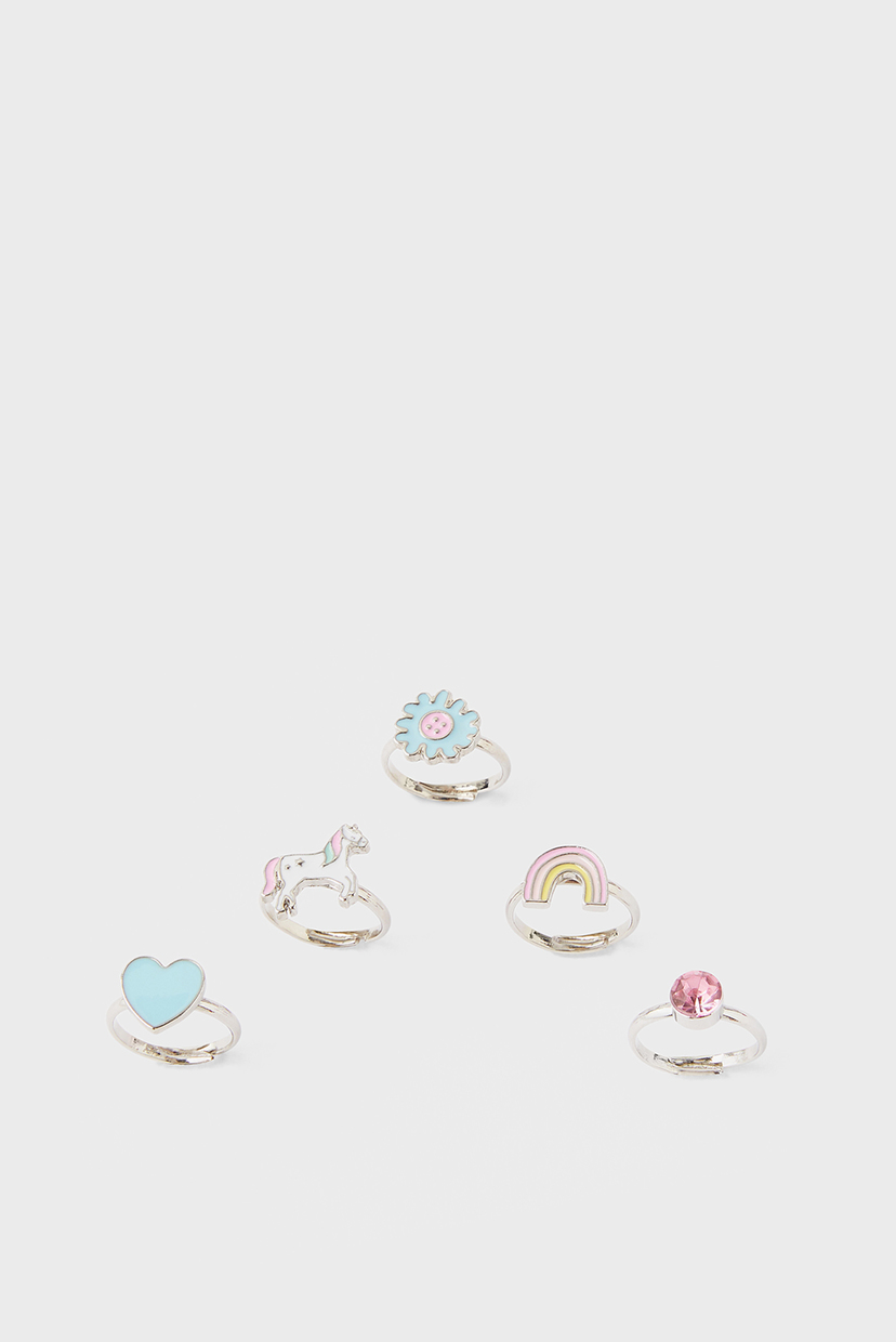 

Детские серебристые кольца (5 шт) UNICORN RING SET Accessorize OS 183009