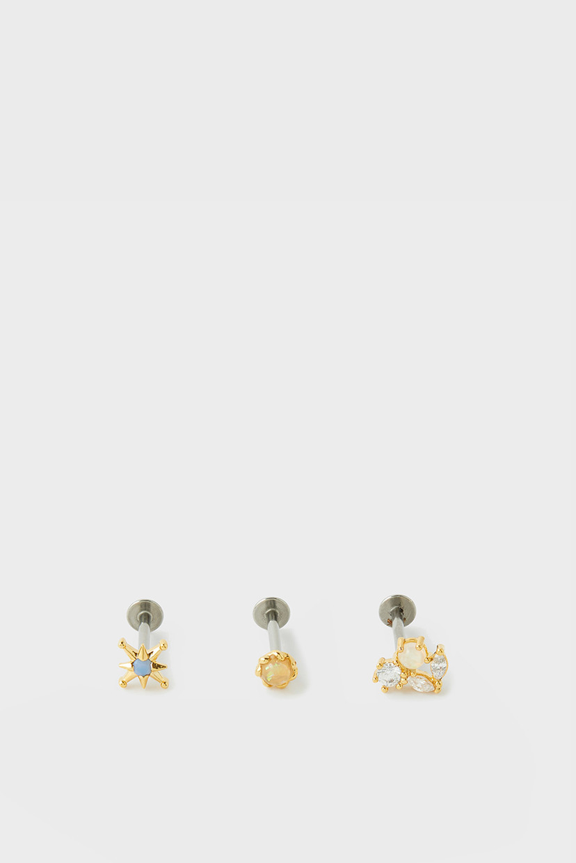 

Женские золотистые серьги-пирсинг (3 шт) Accessorize OS 981499