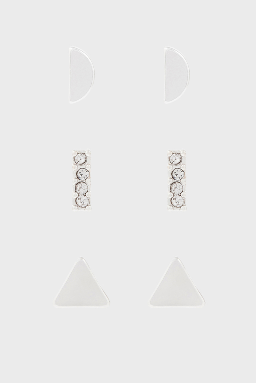 

Женские серебристые серьги GEOMETRIC SHAPE STUD (3 пары) Accessorize OS 881128