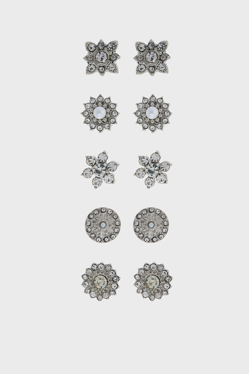 

Женские серебристые серьги GLAMAZON STUD (5 пар) Accessorize OS 981362