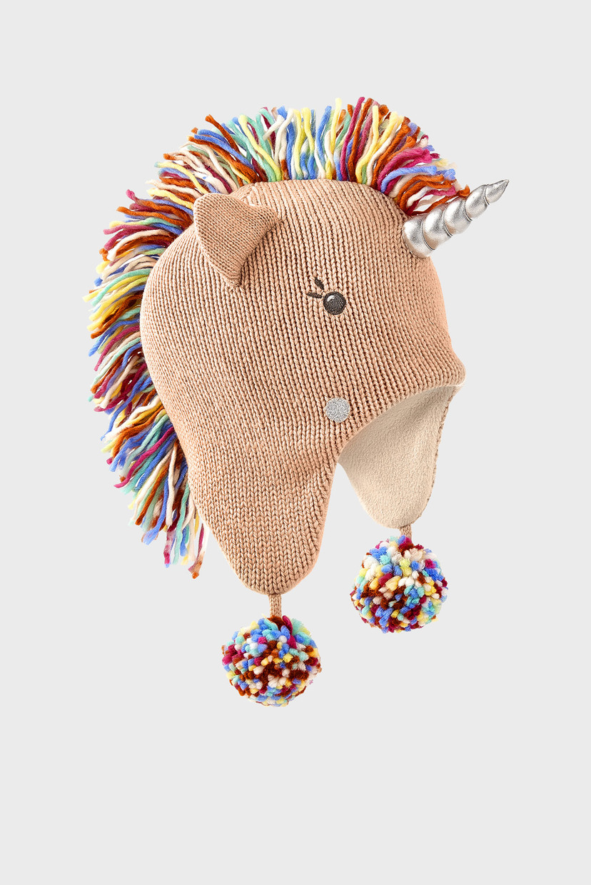 

Детская бежевая шапка UNICORN RAINBOW MANE Accessorize 3-6 783112