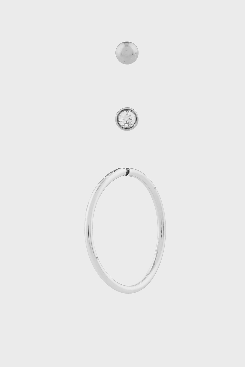 

Женские серебристые серьги-пирсинг (3 шт) SIMPLE NOSE STUD Accessorize OS 685637
