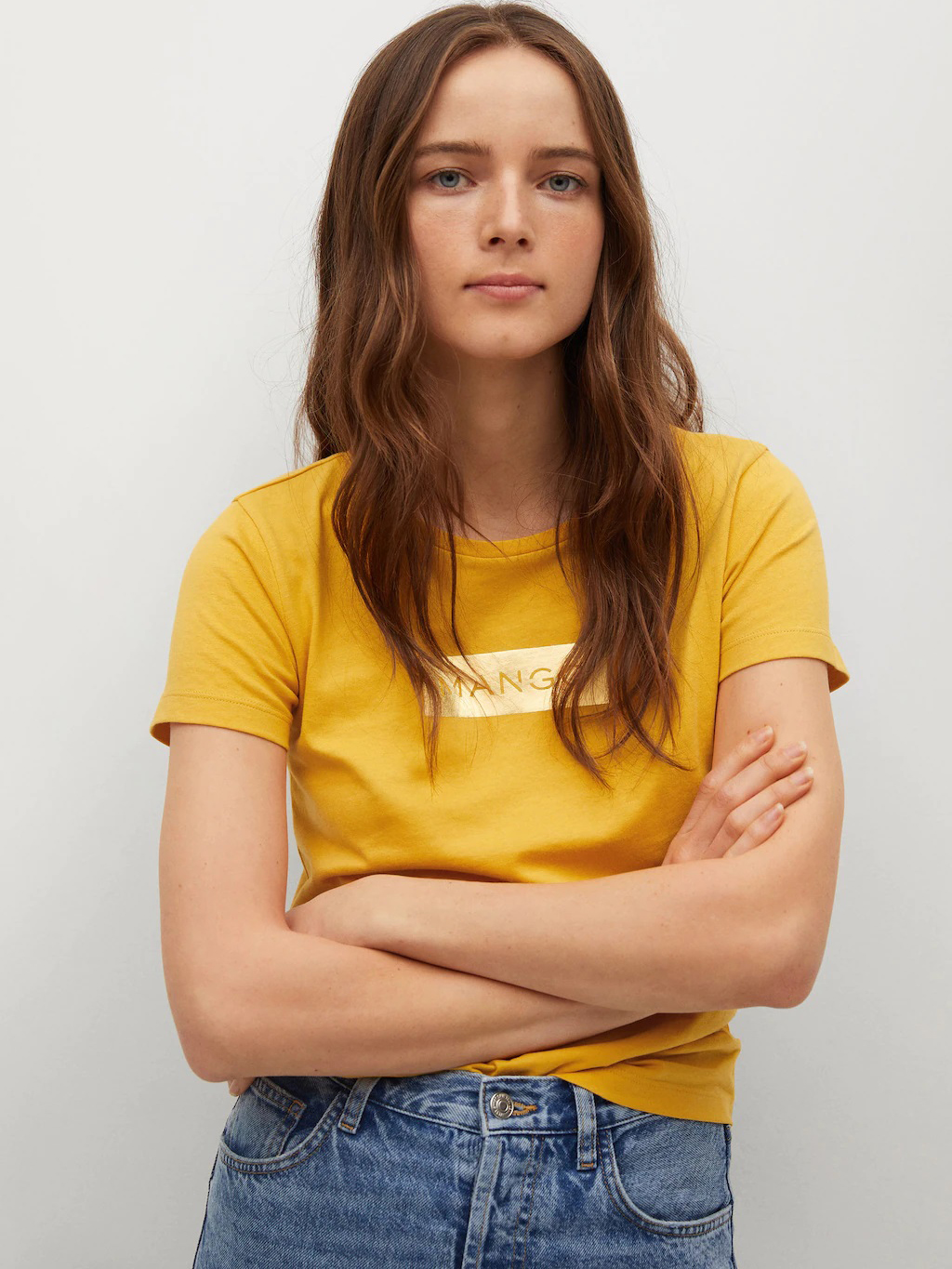 

Футболка Mango 17050157-15 M Горчичная