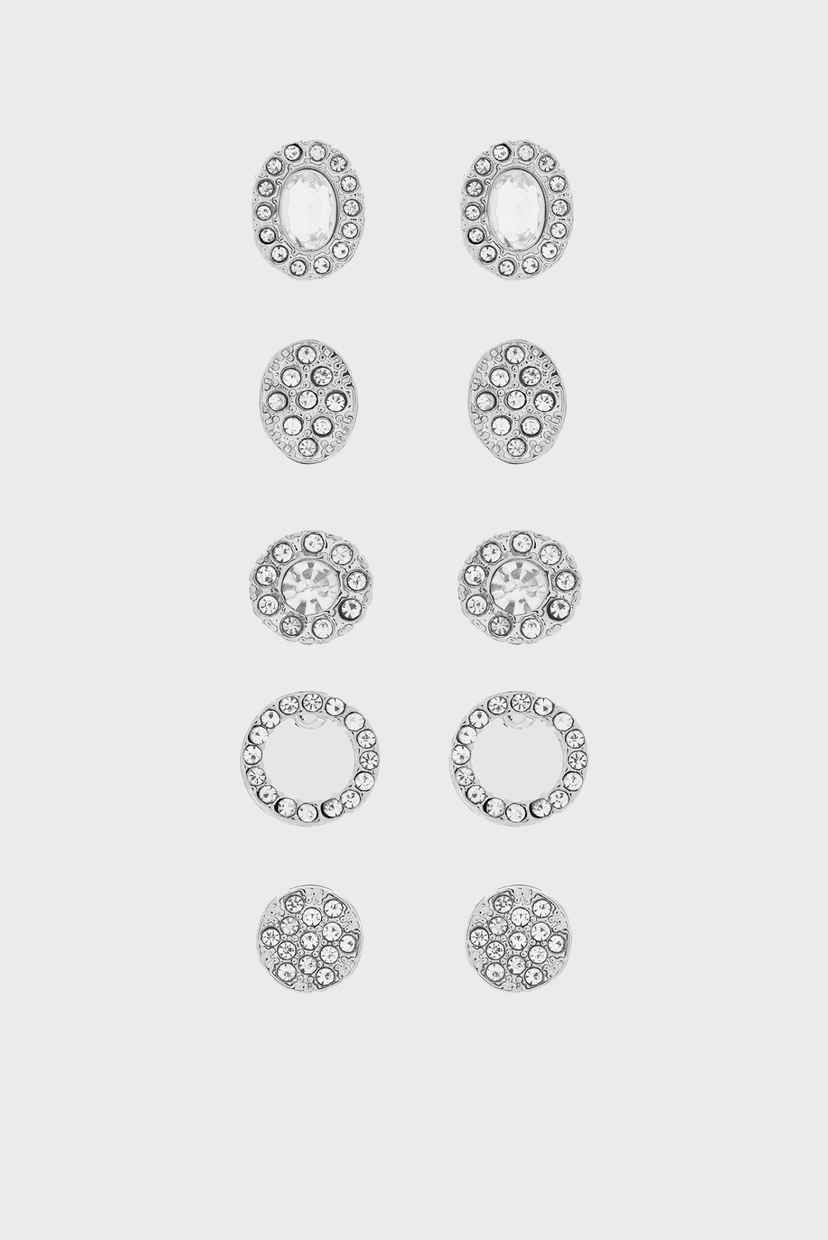 

Женские серебристые серьги CRYSTAL (5 пар) Accessorize OS 785766
