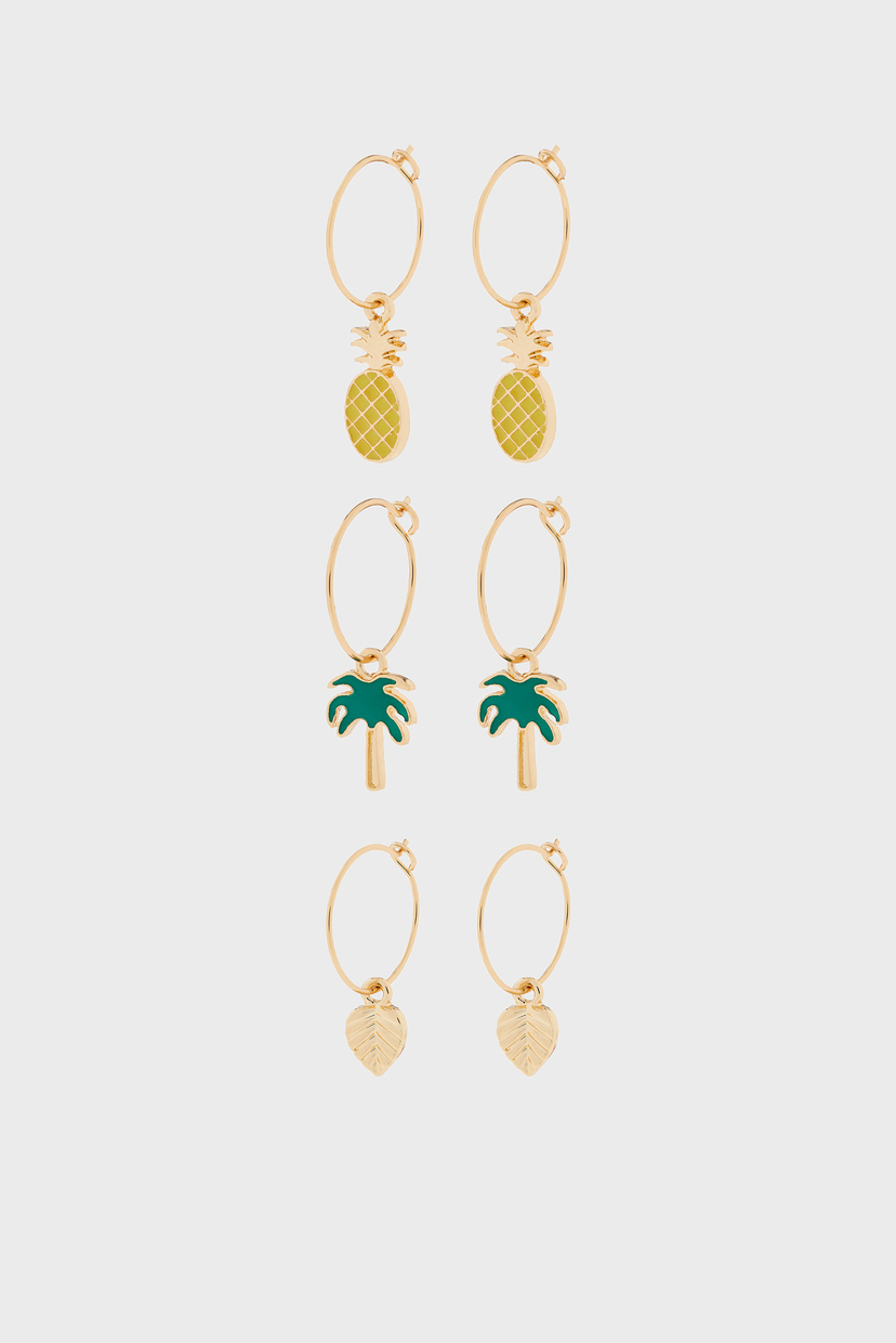 

Женские золотистые серьги (3 пары) SUMMER HOOP PACK Accessorize OS 884937