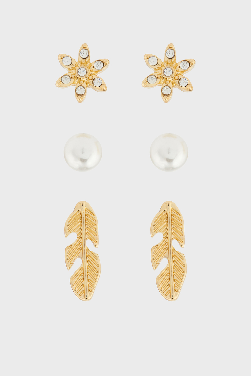 

Женские золотистые серьги LEAF AND STAR STU (3 пары) Accessorize OS 881839