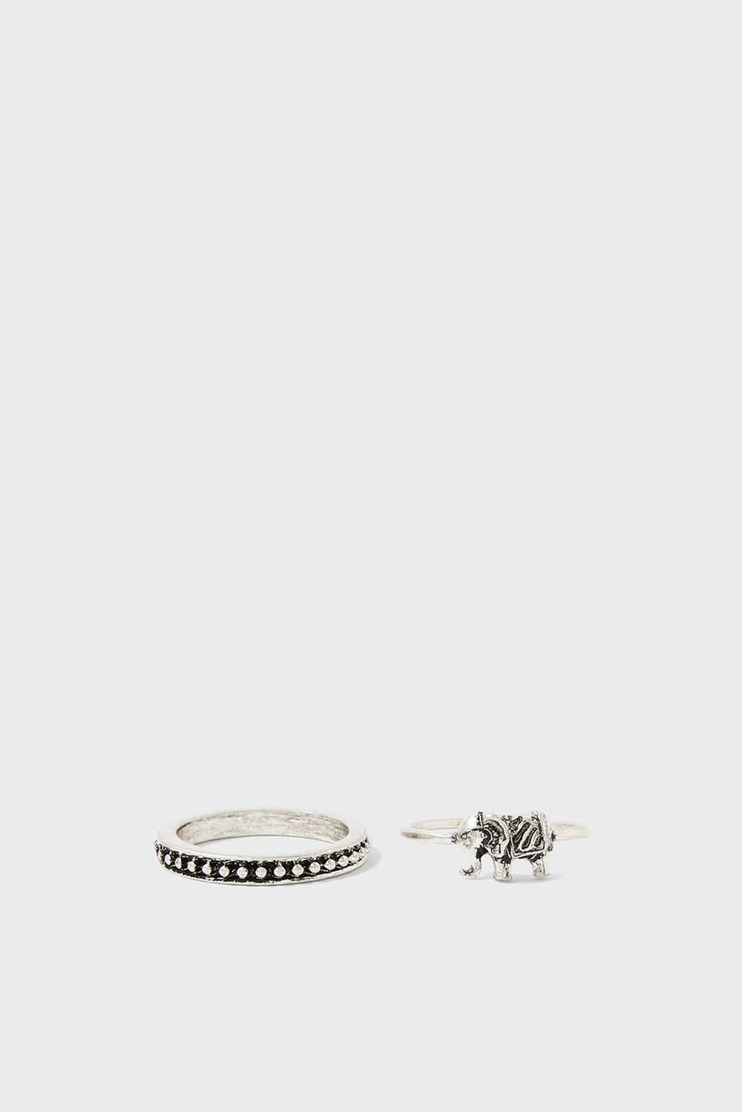 

Женские серебристые кольца TURQ ELEPHANT PA (2 шт) Accessorize S 194425
