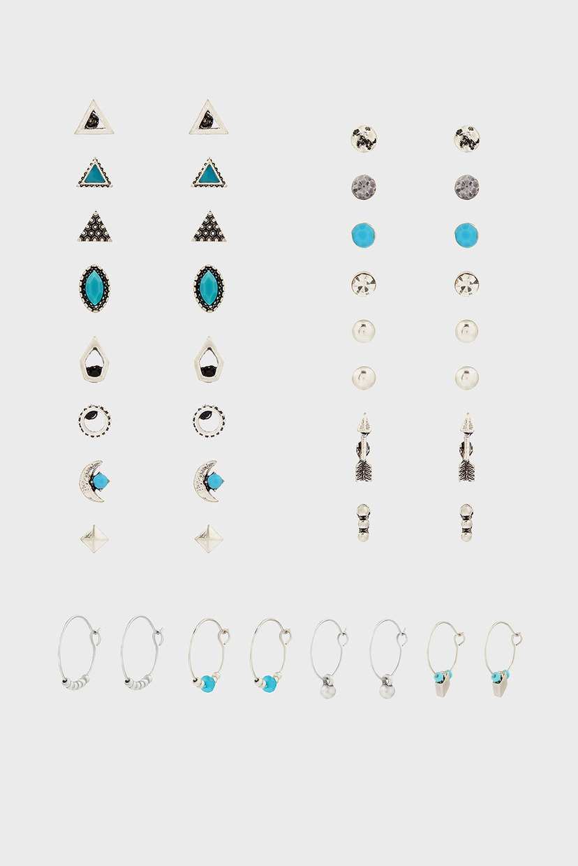

Женские серебристые серьги (20 пар) Accessorize OS 981488