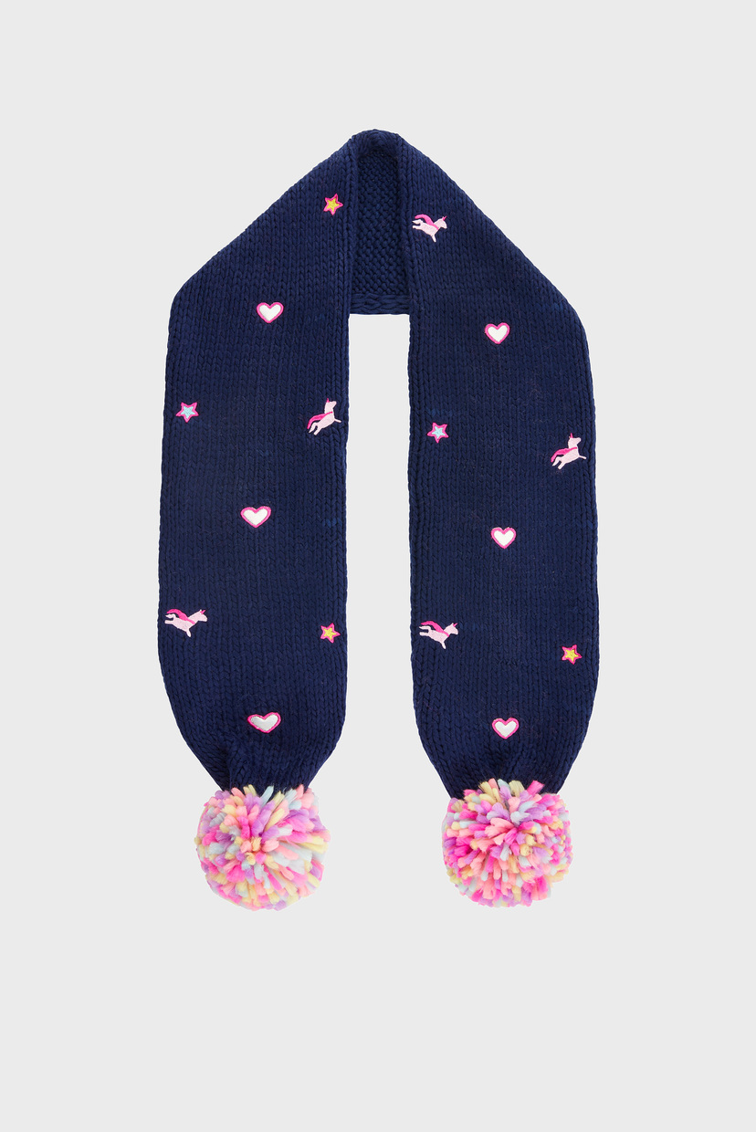 

Детский синий шарф APPLIQUE BADGES SCRF Accessorize OS 783118