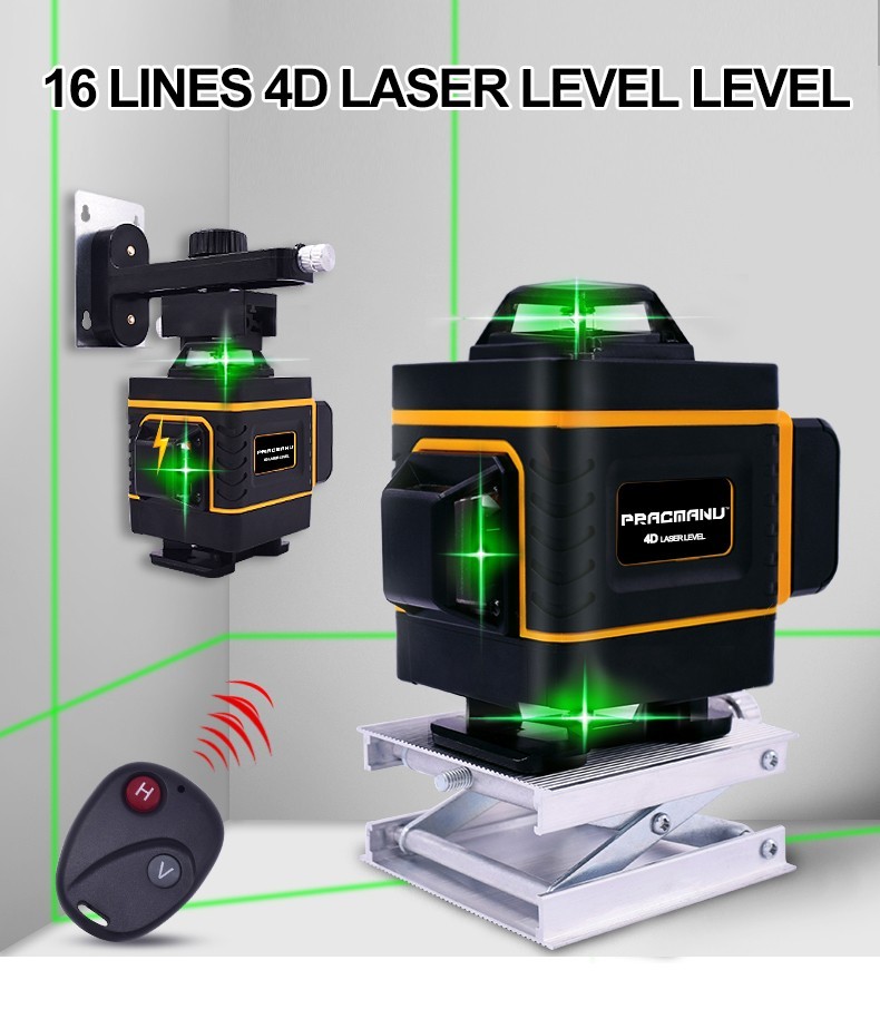 Профессиональный лазерный уровень 4D нивелир Pracmanu WQC16 для стяжки .
