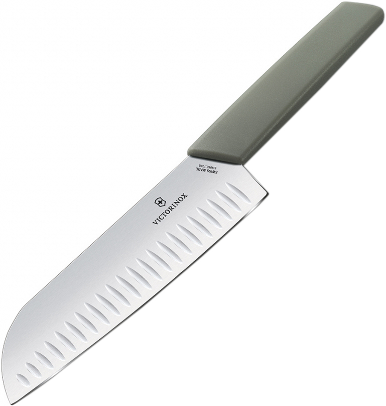 

Нож кухонный сантоку Victorinox Fluted Swiss Modern 17 см Зеленый (6.9056.17K6B)
