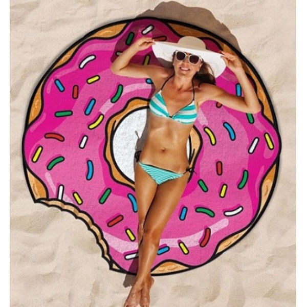

Пляжный коврик Пончик розовый (Donut) 140 см FOR Арт.121438
