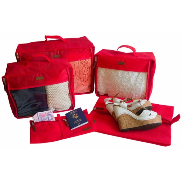 

Набор дорожных сумок 5 шт (красная) FOR Арт.122105