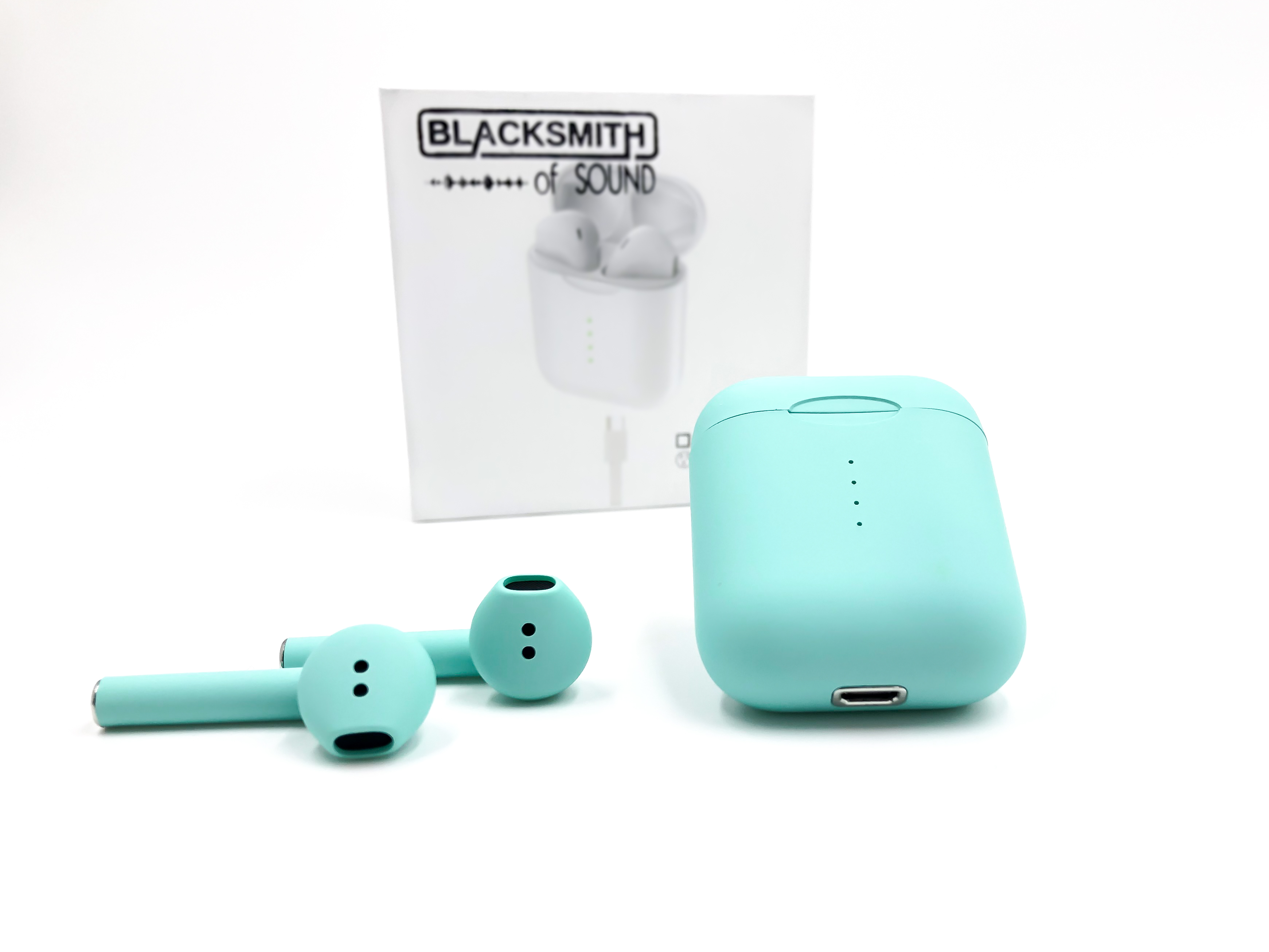 

Беспроводные Bluetooth наушники BLACKSMITH v8 HD (7 generation) KD10 v5.0 Auto-on с док - станцией Soft touch Green