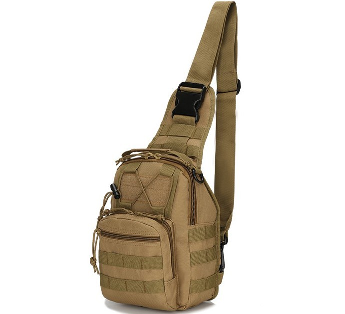 

Однолямочный городской рюкзак барсетка сумка слинг Tactical с системой molle на 7 л Coyote (095-coyote)
