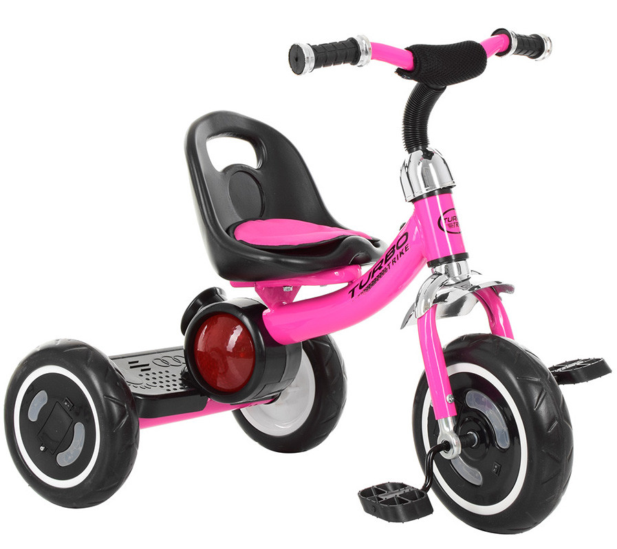 

Детский трехколесный велосипед Гномик Turbotrike с музыкой, светящиеся колеса, регулировка сиденья, розовый