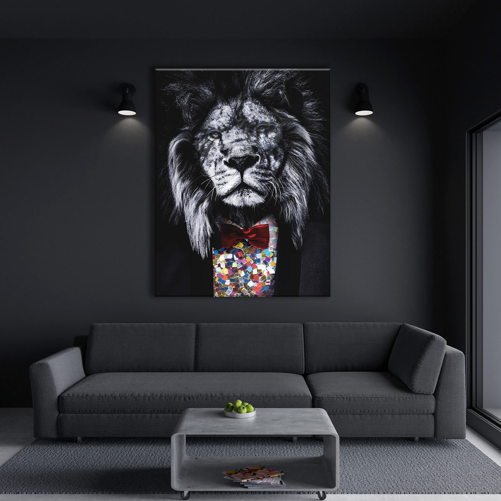 

Картина на холсте Grey lion 130х100 см