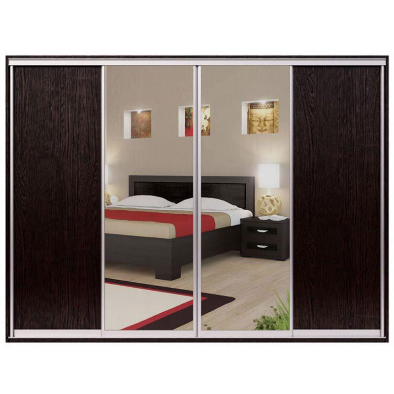 

Шкаф-купе Zevs Четырехдверный ДСП+Зеркало 260х60х210 венге