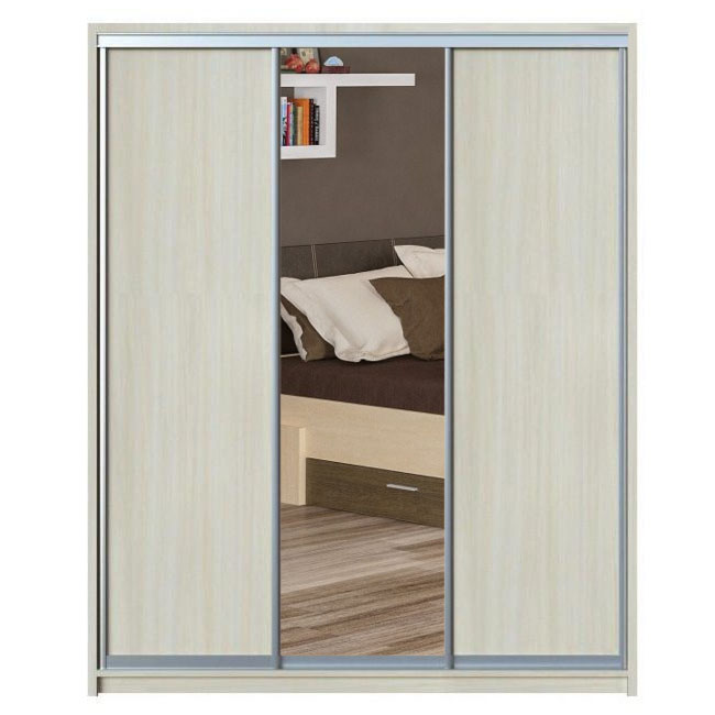 

Шкаф-купе Zevs Трехдверный ДСП+Зеркало ШК-5 230х45х240 дуб молочный