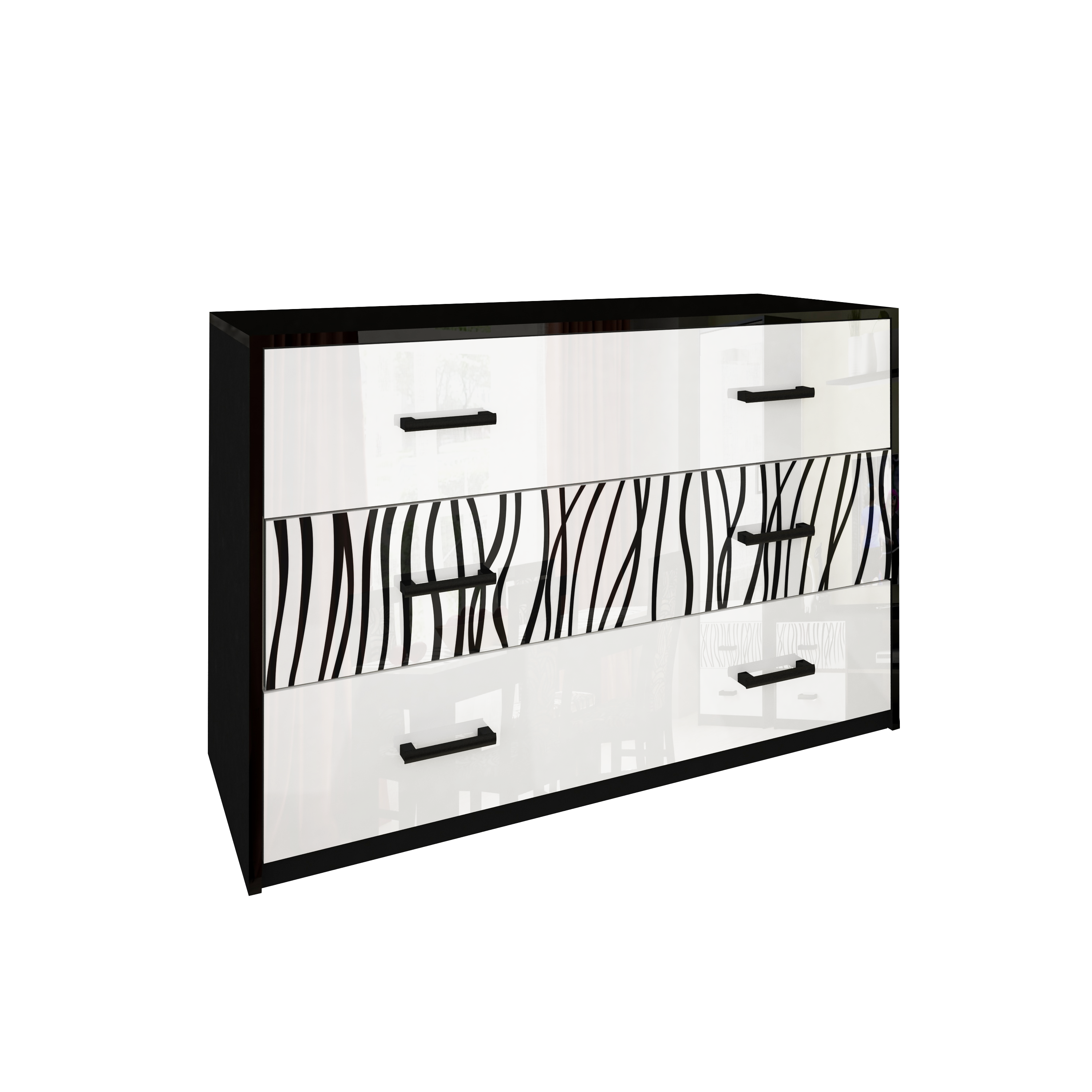 

Комод MiroMark Терра черно-белый TR-63-WB