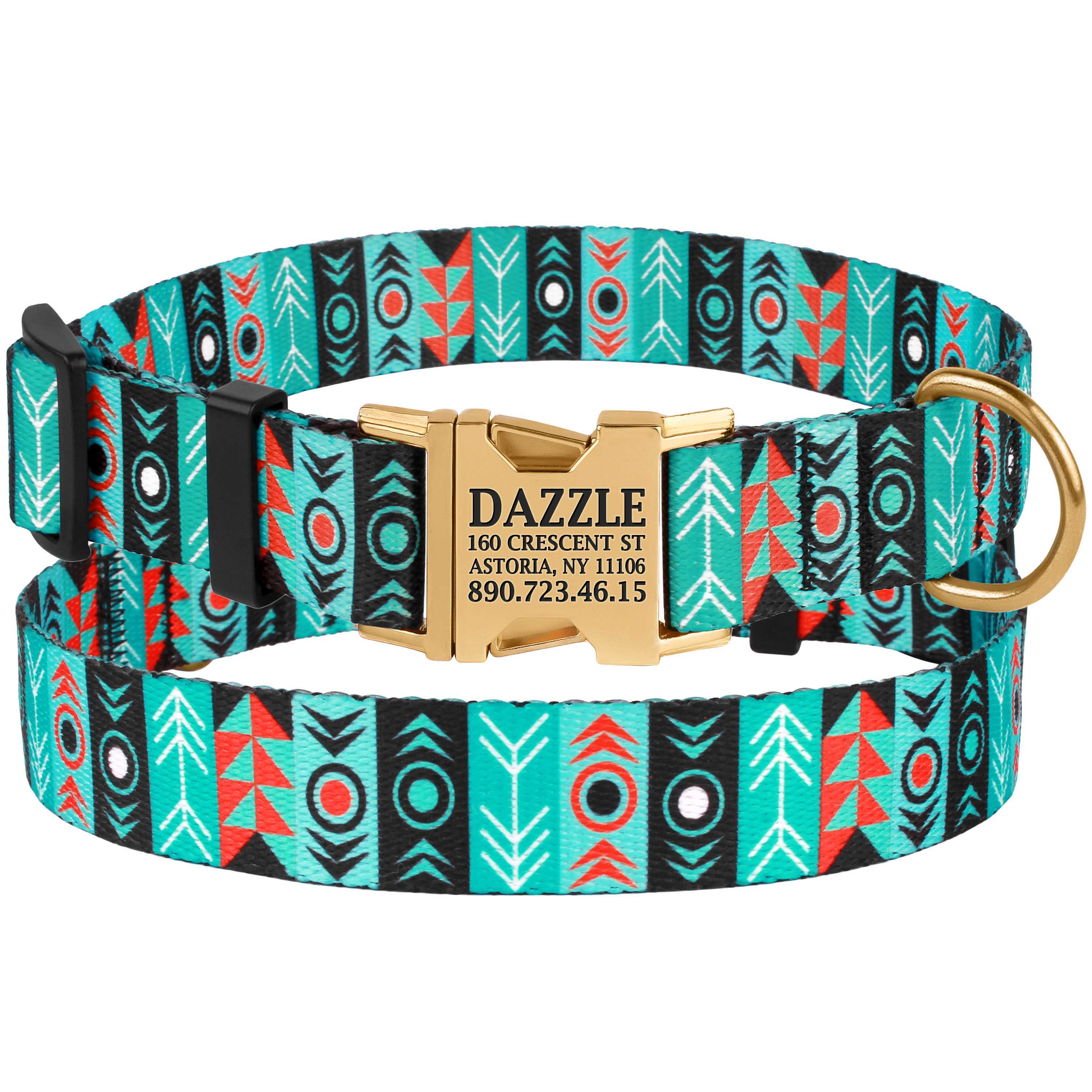 

Ошейник Для Собак BronzeDog Urban Tribal с Металлической Пряжкой и Гравировкой Инки Разноцветный 16 мм 25-33 см (40/1336)