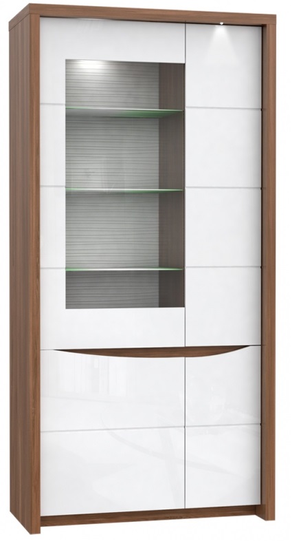 

Шкаф витрина STZV721LB Saint Tropez Дуб Сангалло + Белый глянец