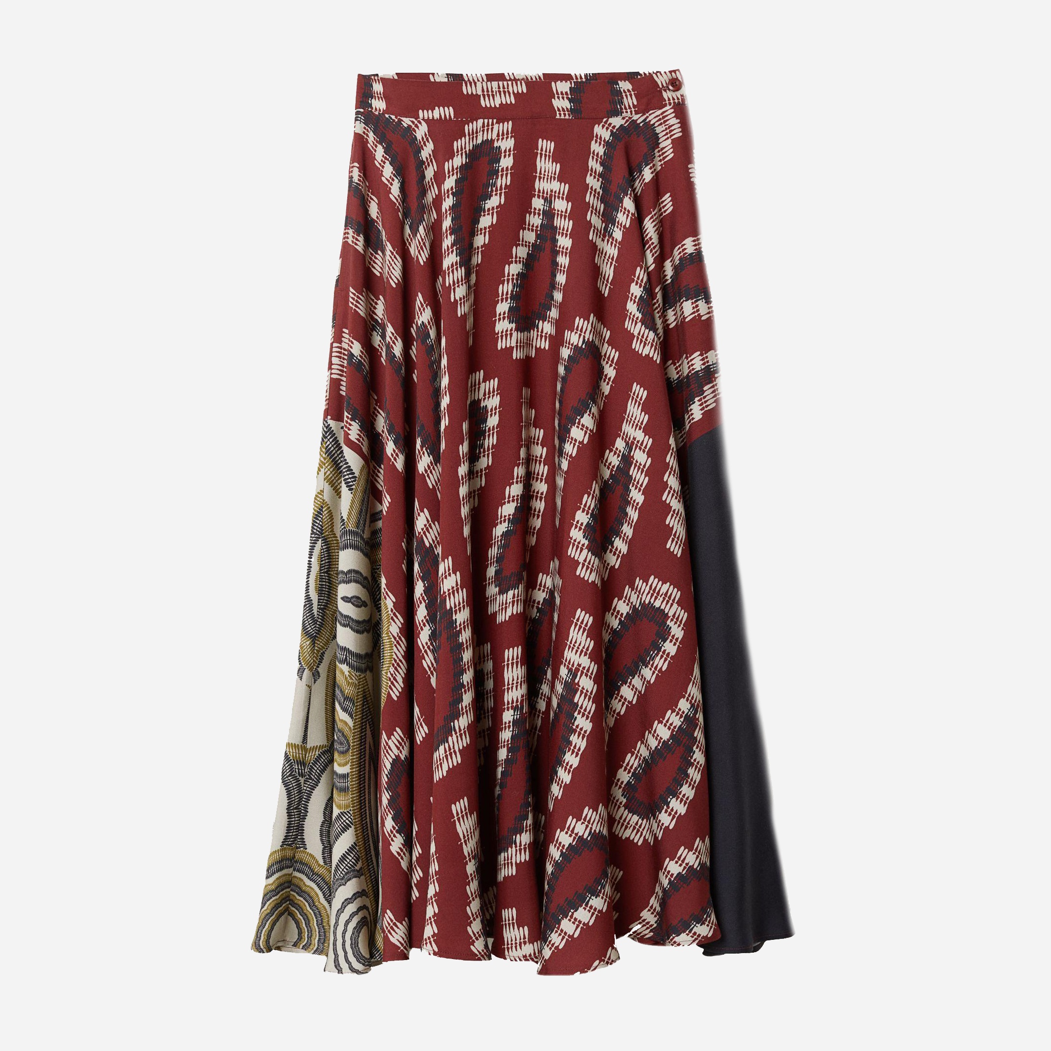 

Юбка H&M 7145938-ACQO 38 Бордовая с черным и белым